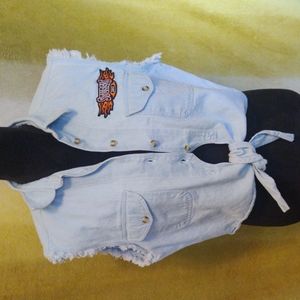 Sturgis 2002 Women's Jean jacket vest sz XL